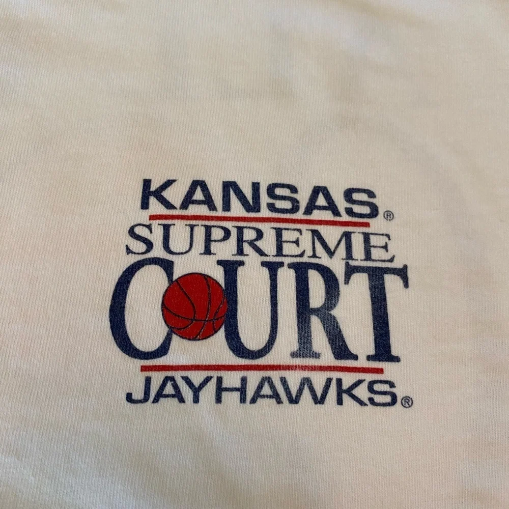 Kansas Jayhawks Supreme Court‎ Shirt Men’s Size XL Color White-Flaws